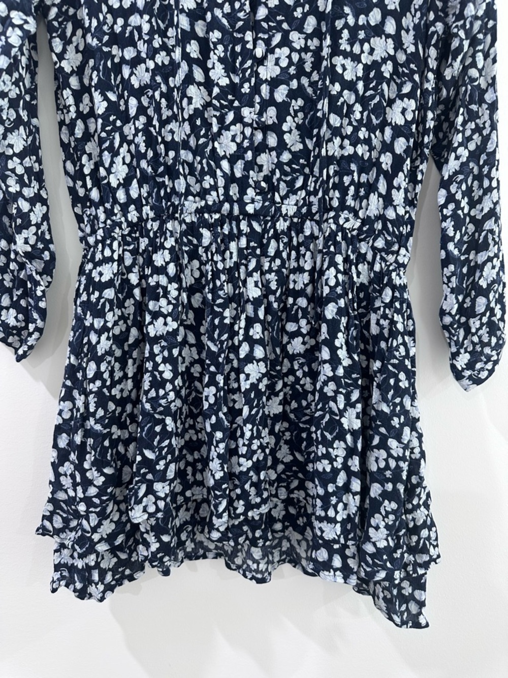 Rails Kingsley flower bomb ruffle dress blue white small - Picture 3 of 9